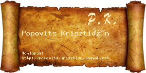 Popovits Krisztián névjegykártya